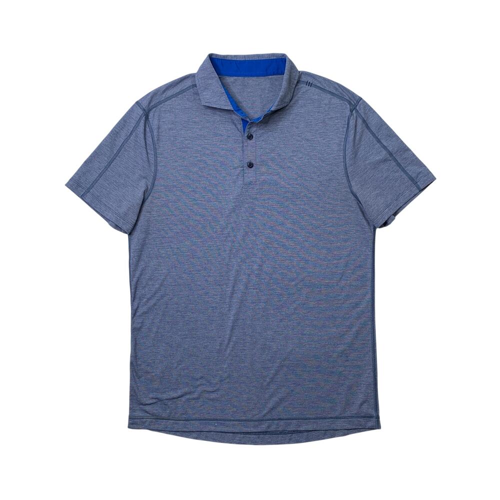 Lululemon Shirt Mens M Medium Blue Evolution Lightweight Athletic Droptail Polo